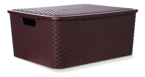 Canasto Organizador Tecson Lectra Símil Rattan Grande X4uds.