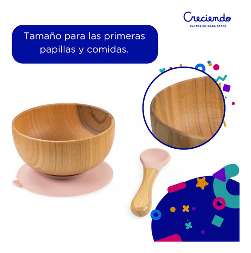 Set Bowl Base Antiderrame Cuchara De Silicona Bebés +6 Meses
