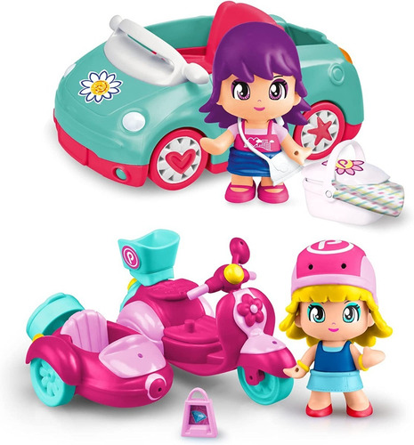 Imagen 5 de 7 de Pinypon Auto Con Figura Y Accesorios Nenas Vehiculo