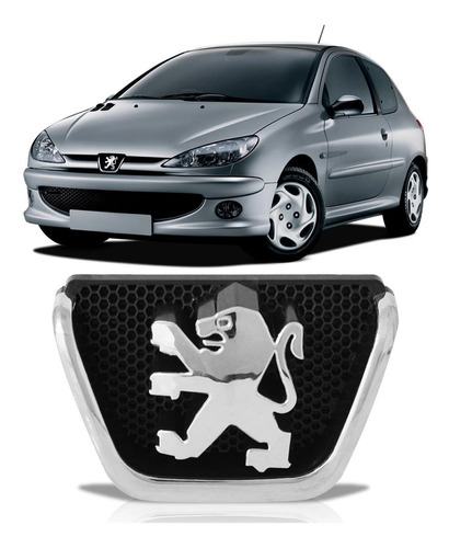 Emblema Grade Dianteira Peugeot 206 99 A 2007 2008 Cromado