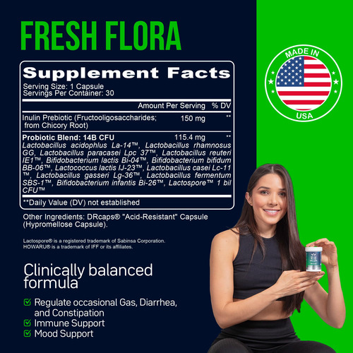 Fresh Flora Probióticos Y Prebióticos 15 Mil Millones Ufc