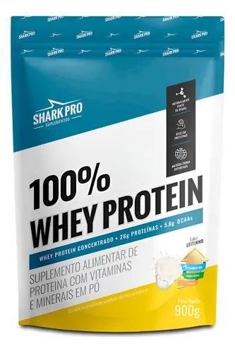 100% Whey Protein Conc Refil 900g Grow Soldiers - Shark Pro Sabor...