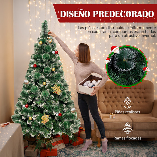 Arboles De Navidad Decorados 1.8m 650 Ramas Adornos Navideño
