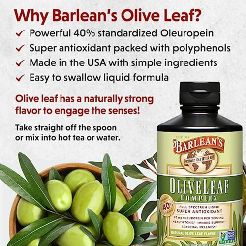 Barlean's Organic Oils Olive Leaf Complex Immune Support Liq