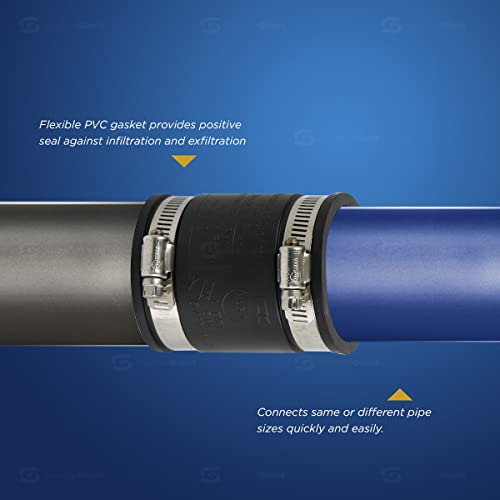 Flexible Pvc Coupling 3puLG Con Abrazaderas De Acero Inoxida