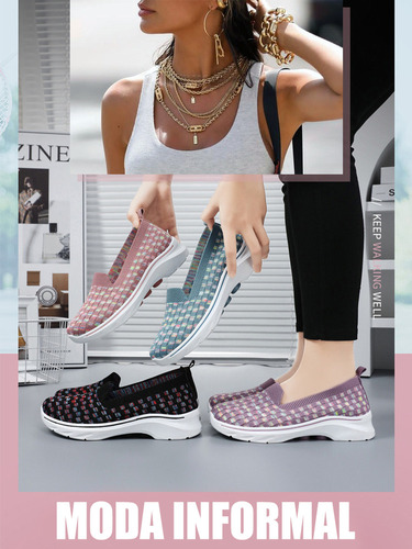 Tenis Dama A Cuadros Zapatos Para Mujer Malla Transpirable