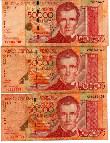 50000 Bolivares Venezuela 1998 Billetes De Coleccion Set D 3