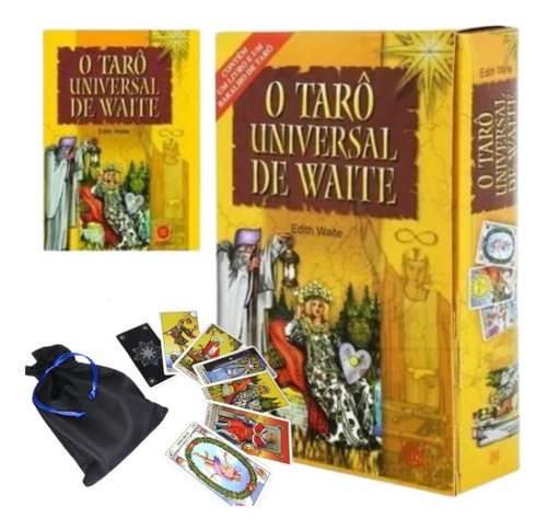 Imagem 1 de 10 de Tarô De Waite  78 Cartas + Manual + Brinde Saquinho