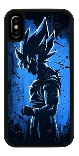 Funda Uso Rudo Tpu Para iPhone Dragon Ball Goku Perfil Azul
