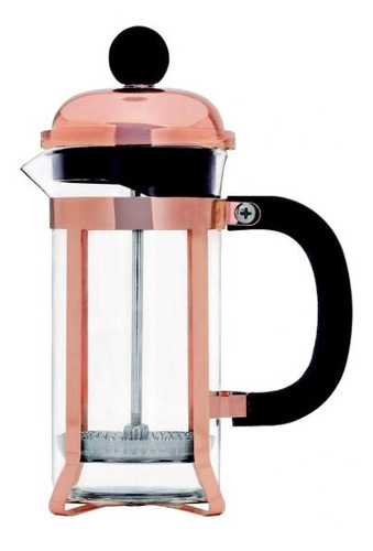 Cafeteira Prensa Francesa Rose Gold 350ml - Vidro E Aço Inox