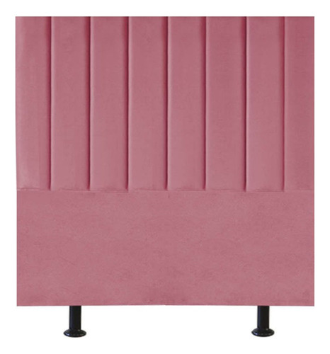 Cabeceira Estofada Cama Solteiro 90 Cm Sophia Carla Suede Cor Rosa