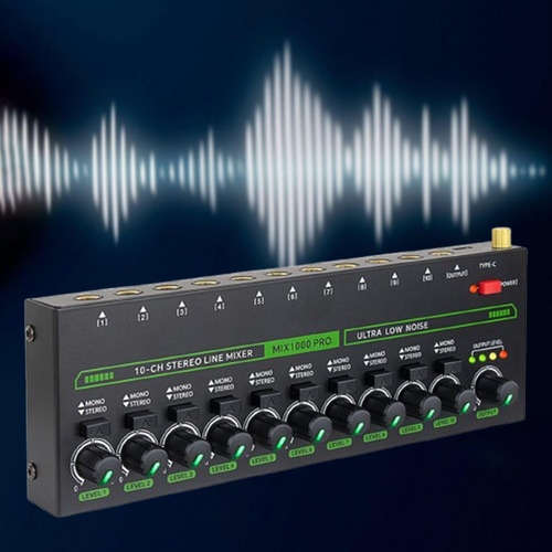 Mistor De Áudio Mixer Microfone Mixer 10 Canais Mono Audio