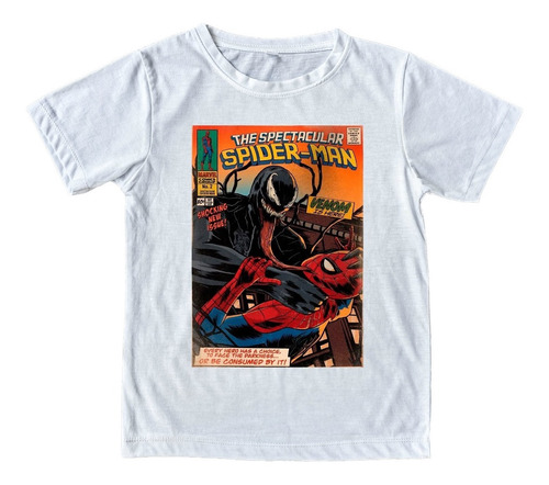 Polera Estampada De Algodón Orgánico Spiderman Venom Marvel