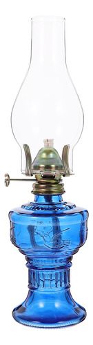 Lámpara De Escritorio Vintage De Cristal De Queroseno