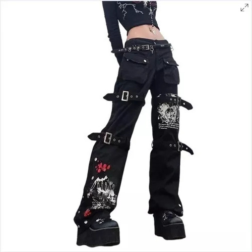 Jeans Punk Góticos Para Mujer