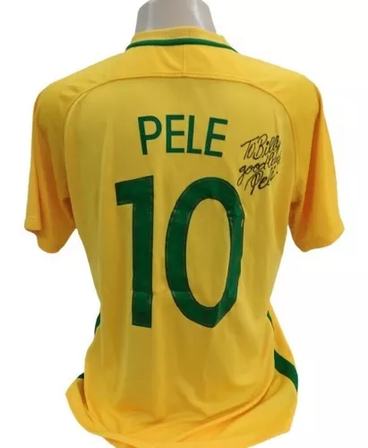 Camisa Da Seleção Brasileira Autografada Por Pelé