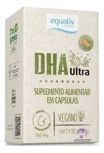 Dha Ultra Vegano 30 Cápsulas Softgel Suplemento Alimentar Sabor Sem Sabor
