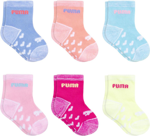 Calcetines P/ Bebés Puma Baby, 1 A 2 Años, Multicolor X6