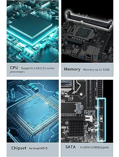 Vbestlife H310 Computer Board, Lga 1151 Canal Ddr4 M.2 Nvme