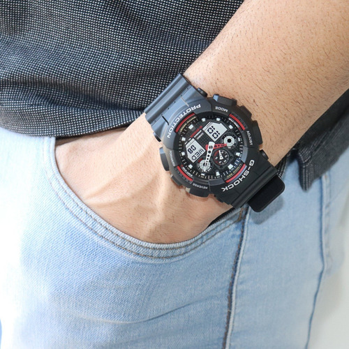 Imagem 3 de 9 de Relógio Casio Masculino Anadigi Ga-100-1a4dr Original Nota