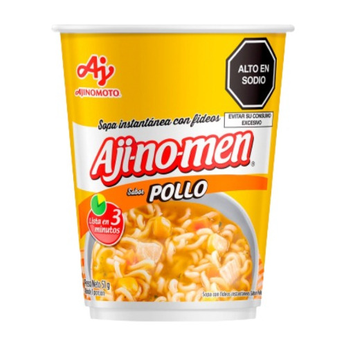 Sopa Instantánea Con Fideos Ajinomen Sabor A Pollo