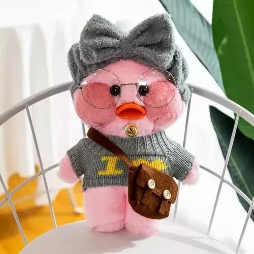 Peluche Pato Tik Tok Lalafanfan 30 Cm Incluye Ropa-accesorio