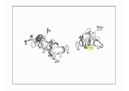 Termostato Mercedes Gla250 2.0 13-22, Gla45 2.0 14-22 *