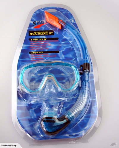Set Mascara + Snorkell Silicona Buseo Natacion Antiempañante