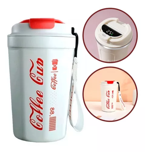 Vaso Café Térmico Acero Inox Con Sensor De Temperatura 500ml