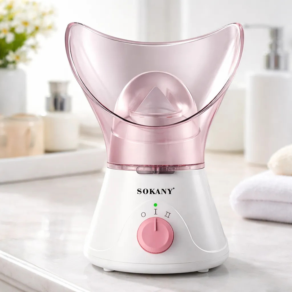 Vaporizador Facial Eléctrico Sokany Limpieza Humidificador Rosa