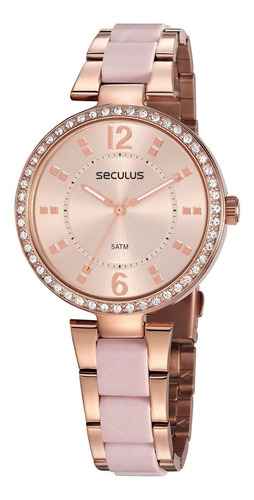 Relógio Seculus Feminino Grande Barato Original Prova D'água