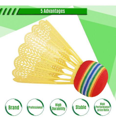 10pcs Shuttlecocks Nylon Badminton Várias Cores Duráveis