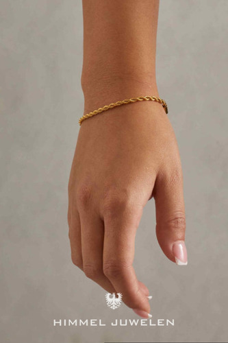 Pulsera Rope Tourbillon 3mm Estuche Premium Enchape Oro 18k
