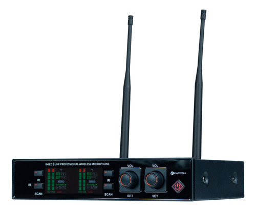 Microfone Sem Fio Duplo Kadosh Uhf Recarregável K492m Rec B6