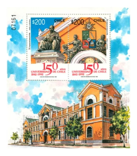 Estampilla Sello Postal Chile  150 Años U De Chile