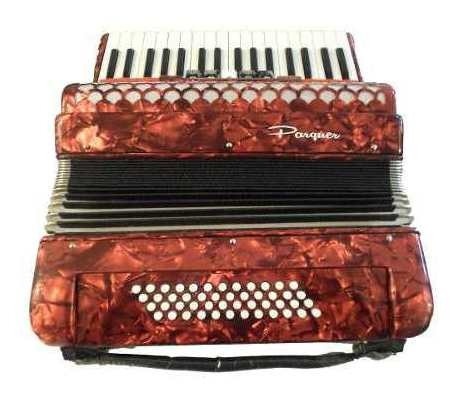 Acordeon Rojo Parquer 48 Bajos 34 Teclas