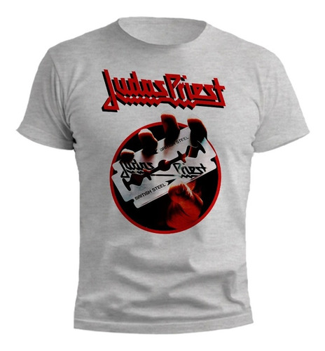  Remera Judas Priest Rock Diseños Gris Melange