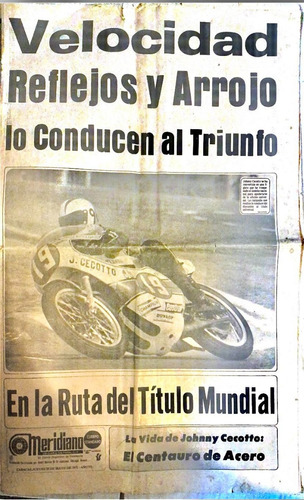 Johnny Cecotto Periodico Meridiano 22 De Mayo 1975
