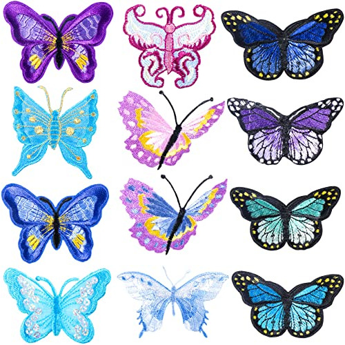 12 Parches De Mariposa Para Coser, Parches Bordados De Marip