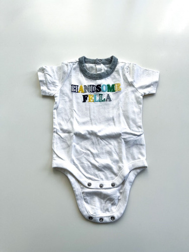 Body Gap Bebe Blanco Con Estampa Talle 3-6 Meses