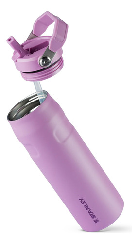 Garrafa Aerolight Flip Straw Heat Wave Com Canudo 710ml Cor Lilac
