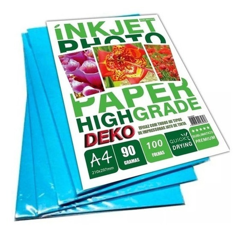 Papel Sublimatico Fundo Azul A4 90g 500 Folhas Deko Inkjet