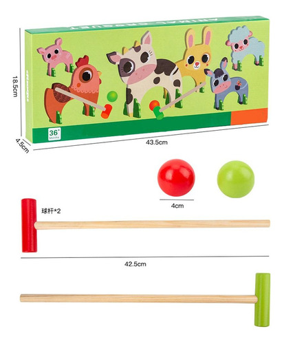 Juego De Croquet De Madera Divertido Al Aire Libre Para Niño