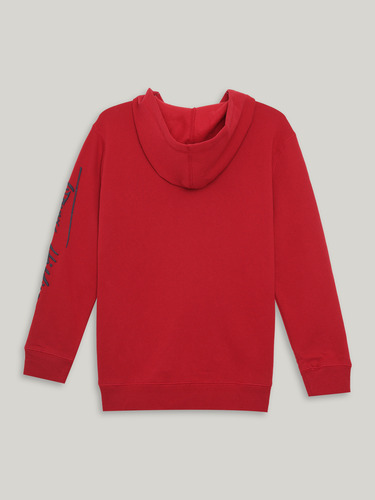 Polerón Hoodie De Niño Log Script Rojo Tommy Hilfiger