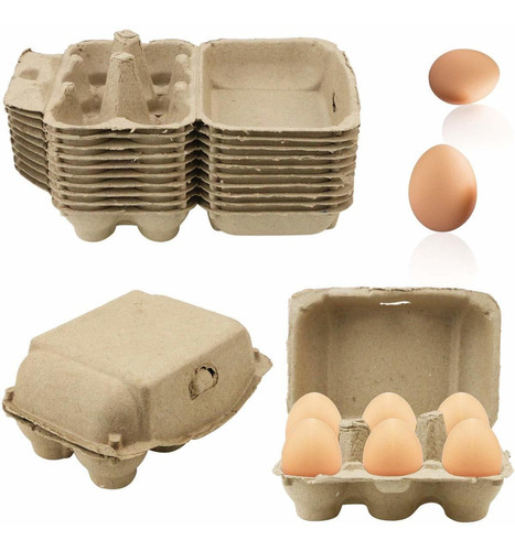 Skppc 20 Unidades De Cajas De Huevos Vacíos Marrón Para Huev