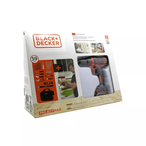 BLACK+DECKER 12-Volt MAX Lithium Drill And 59-Piece Project Kit, BDCDD12PK  Tool Sets 