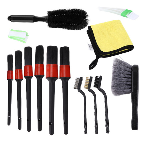 Auto Detailing Brush Set 14pcs Kit De Tela De Microfibra Par