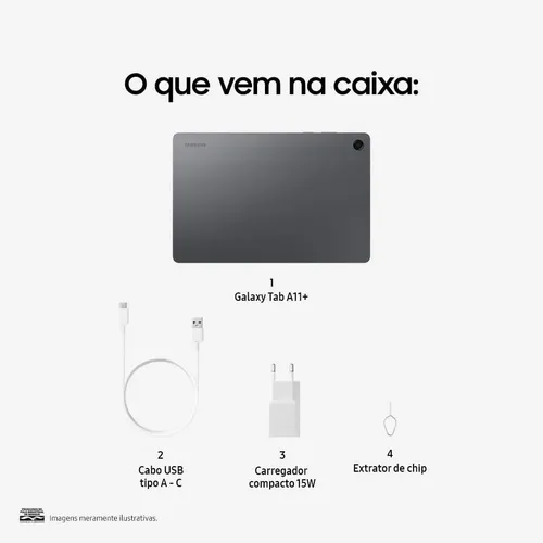 Samsung Tab A11+ Galaxy Tab A11+ SM-X236BZAAZTO (Inclui: Com rede