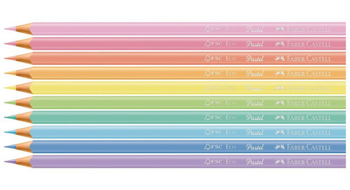 Imagen 2 de 3 de Lápices De Colores Pastel Faber Castell Eco X 10 Unidades