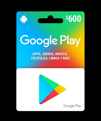 Imagen 1 de 1 de Tarjeta De Google Play De $600 Oferta